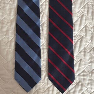 Ralph Lauren Navy and Red Striped Ties